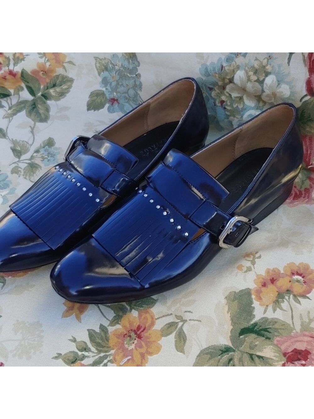 Zara TRF Navy Blue Loafer Shoes with Fringe and Buckle Women's US 9 EU 40 - Picture 4 of 16